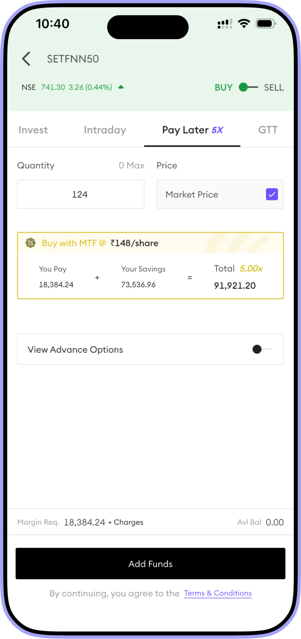 Switch to MTF Mode & Buy
